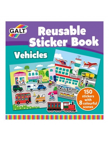 Galt Reusable Sticker Book - Vehicles  (+3 Yaş)